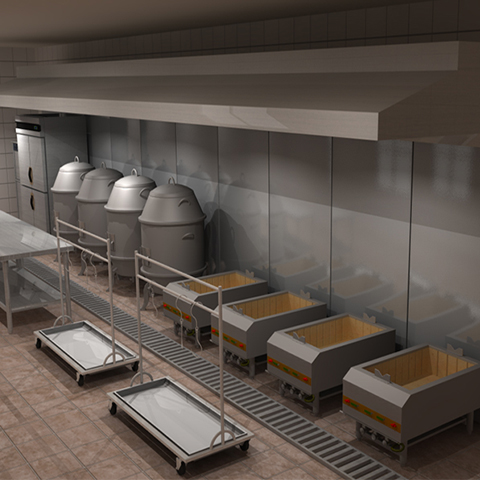 港式餐廳燒臘間3D效果圖